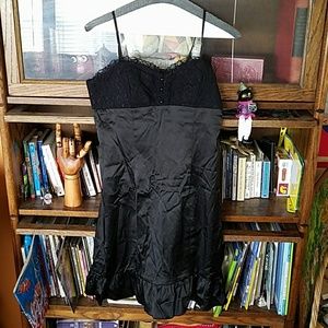 Black satin dress